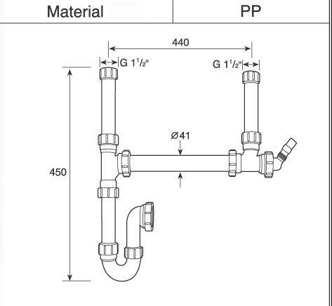Kitchen Sink Drain Pipe Kit