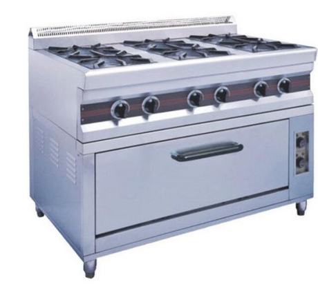 Six-Head Gas Cooker with Electric Oven