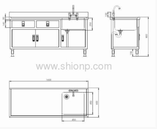 Stainless Steel Work Bench with Sink
